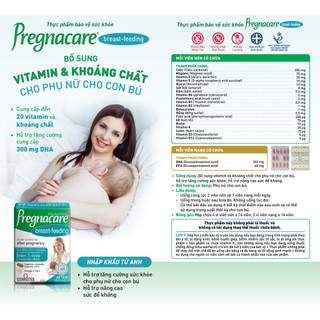 Combo 2 Hộp TPBVSK PREGNACARE Max và Pregnacare Breast Feeding Bổ Sung Vitamin và Khoáng Chất