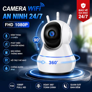 Camera giám sát WiFi PTZ 3 ăng ten xoay 360 độ phát hiện chuyển động trông trẻ thú cưng gia đình
