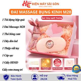 Đai Massage Bụng M28 - Có Hộp Quà Tặng - Máy Massage Đau Bụng Kinh - 5 Chế Độ Làm Ấm - Giảm Đau