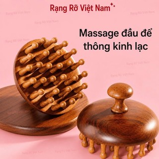 Lược Gỗ Massage Đầu Giúp Ngủ Ngon Thư Giãn Giảm Mệt Mỏi Thúc Đẩy Tuần Hoàn Máu Dùng Cho Cả Tóc Ướt Và Khô - Lược Gỗ L1