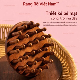 Lược Gỗ Massage Đầu Giúp Ngủ Ngon Thư Giãn Giảm Mệt Mỏi Thúc Đẩy Tuần Hoàn Máu Dùng Cho Cả Tóc Ướt Và Khô - Lược Gỗ L1