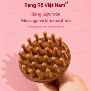 Lược Gỗ Massage Đầu Giúp Ngủ Ngon Thư Giãn Giảm Mệt Mỏi Thúc Đẩy Tuần Hoàn Máu Dùng Cho Cả Tóc Ướt Và Khô - Lược Gỗ L1