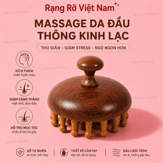 Lược Gỗ Massage Đầu Giúp Ngủ Ngon Thư Giãn Giảm Mệt Mỏi Thúc Đẩy Tuần Hoàn Máu Dùng Cho Cả Tóc Ướt Và Khô - Lược Gỗ L1