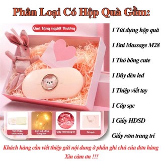 Đai Massage Bụng M28 - Có Hộp Quà Tặng - Máy Massage Đau Bụng Kinh - 5 Chế Độ Làm Ấm - Giảm Đau