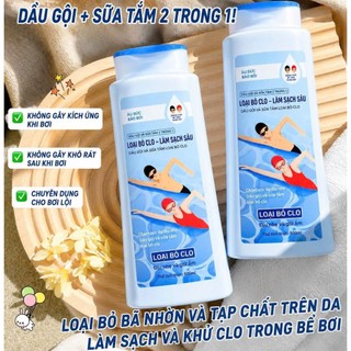 Dầu Gội & Sữa Tắm 2 Trong 1 Khử Clo Sau Bơi 500ml | Làm Sạch Da Tóc Sau Đi Biển Cho Người Bơi Lội