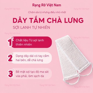 Dây Tắm Sợi Lanh Cao Cấp Full 2 Mặt Tẩy Tế Bào Chết Giúp Da Mịn Màng Phù Hợp Mọi Loại Da - Bông Tắm Sơ Mướp Tẩy Da Chết