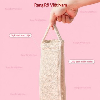 Dây Tắm Sợi Lanh Cao Cấp Full 2 Mặt Tẩy Tế Bào Chết Giúp Da Mịn Màng Phù Hợp Mọi Loại Da - Bông Tắm Sơ Mướp Tẩy Da Chết