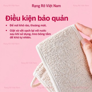 Dây Tắm Sợi Lanh Cao Cấp Full 2 Mặt Tẩy Tế Bào Chết Giúp Da Mịn Màng Phù Hợp Mọi Loại Da - Bông Tắm Sơ Mướp Tẩy Da Chết