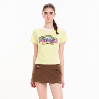 CARA Áo babytee nữ Jeni tay ngắn phối đường chỉ nổi cá tính