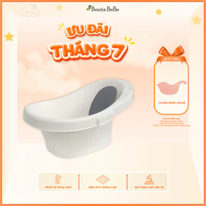 Chậu/Bồn Tắm Cho Trẻ Sơ Sinh Budsia Có Nhiệt Kế Đo Nước, An Toàn - Nhập Khẩu Chính Hãng HQ