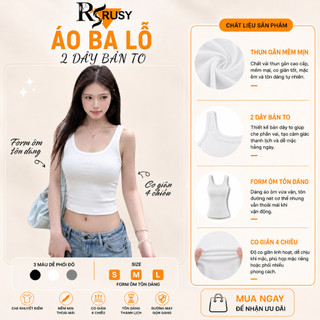 Áo Thun Sát Nách Croptop Nữ Co Giãn Tôn Dáng Siêu Đẹp, Áo Ba Lỗ Croptop Nữ Cá Tính CRT01 RUSY