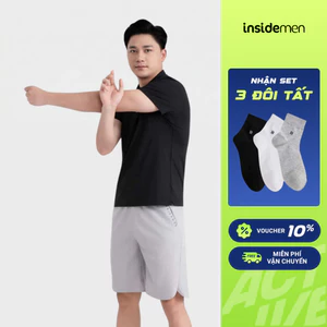 [TẶNG COMBO 3 TẤT] Áo Polo Nam Insidemen Active Regular Fit Jacquard công nghệ dán nhiệt mỏng nhẹ mát IPS110EDP01