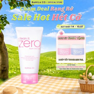 Sữa rửa mặt Banila Co Z​e​r​o F​o​a​m C​l​e​a​n​s​e​r 150ML công thức nhẹ dịu dành cho mọi loại da