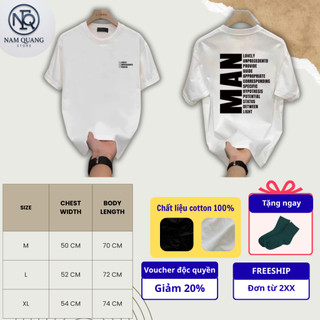 [Mẫu Mới] Áo Thun Tay Oversize MAN In Sau Lưng Chất Liệu Coton 100% Định Lượng 250gsm Unisex Nam Nữ.