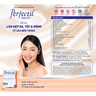 Combo 3 Hộp TPBVSK PERFECTIL Hỗ Trợ Làm Đẹp Da, Tóc & Móng 30 Viên Vitabiotics