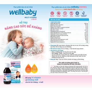 Bộ Duỡng Chất TPBVSK WELLBABY MULTI-VITAMIN LIQUID & WELLKID MULTI-VITAMIN LIQUID Hỗ Trợ Tăng Cường Đề Kháng Vitabiotics