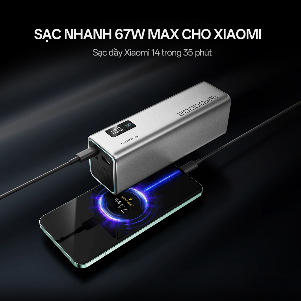 CUKTECH 15 SE Sạc Di Động 2C1A | Công Suất 100W Max | Dung Lượng 20.000mAh | Bảo Hành 18 Tháng PB200 | BigBuy360 - bigbuy360.vn