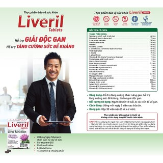 Thực Phẩm Bảo Vệ Sức Khoẻ LIVERIL TABLETS Hỗ Trợ Giải Độc Gan Hộp 30 Viên Vitabiotics