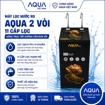 Máy Lọc Nước RO AQUA 2 Vòi 11 Cấp Lọc – Uống Trực Tiếp Không Cần Đun Sôi, Lọc Sạch 99% Vi Khuẩn, Máy Lọc Nước Gia Đình