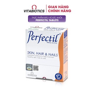 Thực Phẩm bảo Vệ Sức Khỏe PERFECTIL Hỗ Trợ Làm Đẹp Da, Bổ Sung Biotin Và Vitamin Ngừa Oxy Hóa Hộp 30 Viên Vitabiotics