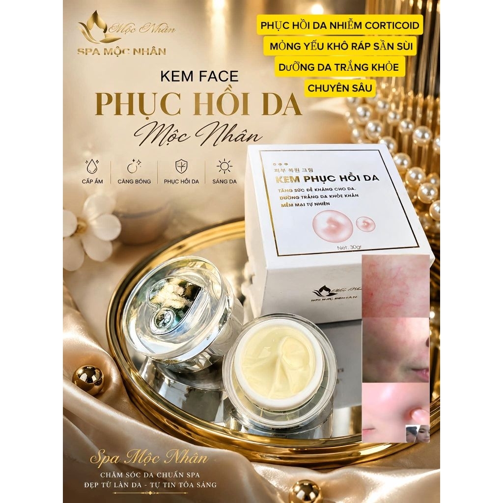 Chính Hãng Kem Phục Hồi Da Mộc Nhân Sau Peel Mỏng Yếu Lộ Mao Mạch Dể kích Ứng Mẩn Đỏ