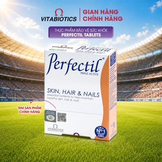 Thực Phẩm bảo Vệ Sức Khỏe PERFECTIL Hỗ Trợ Làm Đẹp Da, Bổ Sung Biotin Và Vitamin Ngừa Oxy Hóa Hộp 30 Viên Vitabiotics
