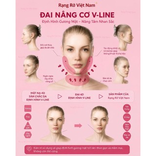 Đai Nâng Cơ Mặt Tạo Hình Vline, Đai Nâng Định Hình Cơ Chống Chảy Sệ Thon Gọn Khuôn Mặt. Đai Nâng Cơ Trẻ Hóa Cơ Mặt