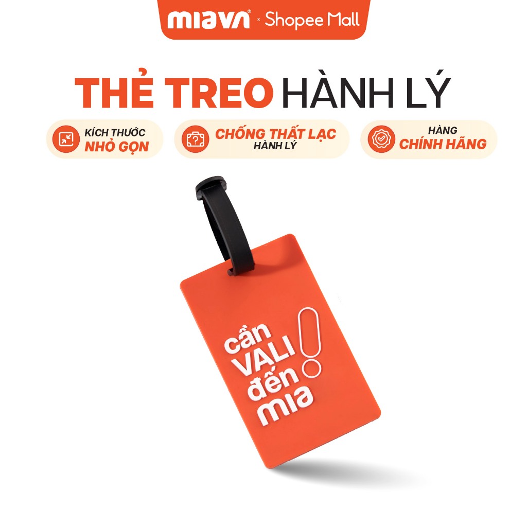 [GIFT] Thẻ treo hành lý MIAvn Luggage tag S Orange - Nhỏ gọn dễ thương chống thất lạc tiện dụng
