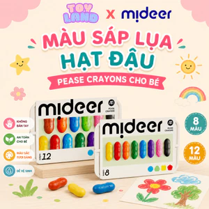 Màu Sáp Lụa Hạt Đậu Mideer Pease Crayons Cho Bé – Bút Sáp Mềm Mịn, An Toàn