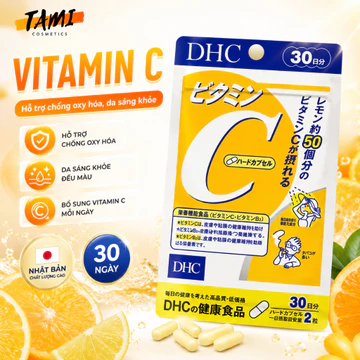 Viên uống Vitamin C DHC Nhật Bản giúp sáng da mờ thâm thực phẩm chức năng 30 ngày
