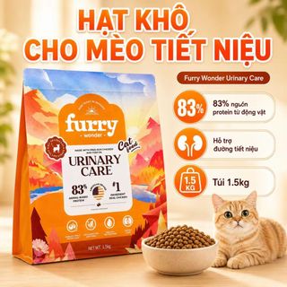 Thức Ăn Hạt Cho Mèo Furry Wonder Urinary Care 1.5kg – 83% Protein Từ Động Vật, Hỗ Trợ Tiết Niệu