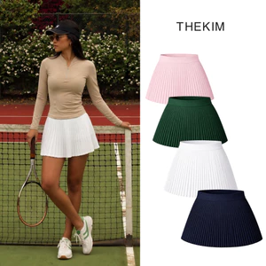 THEKIM Chân váy xếp ly thể thao chất liệu vải gió nhẹ và thoáng mát , chân váy ngắn xếp ly nhỏ kèm quần bảo bộ S393