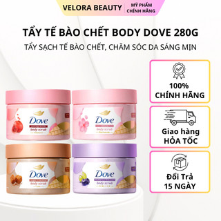 Tẩy da chết Dove hương lựu đỏ, anh đào, đường nâu, việt quất 280g tẩy tế bào chết body chăm da sáng mịn