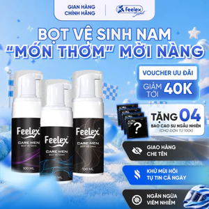 Dung dịch vệ sinh nam giới thơm lâu Feelex Care Men dạng bọt vệ sinh vùng kín làm sạch sâu, khử mùi 100ml
