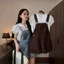 Yếm Jean Nữ CHEZI HOUSE Vải Jean Cao Cấp Dáng Ngố Đùi 3 Màu #8640-42 Form Rộng Thoải Mái Dễ Phối Áo Thun Sơ Mi