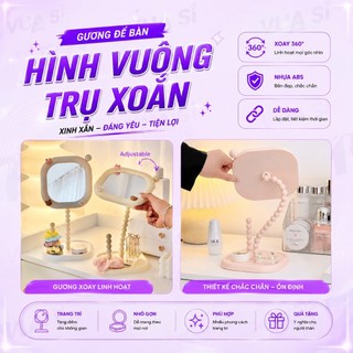 Gương Treo Tường, Gương Để Bàn VUASI Vô Cùng Đáng Yêu Có Chân Đỡ Để Bàn Decor Siêu Xinh