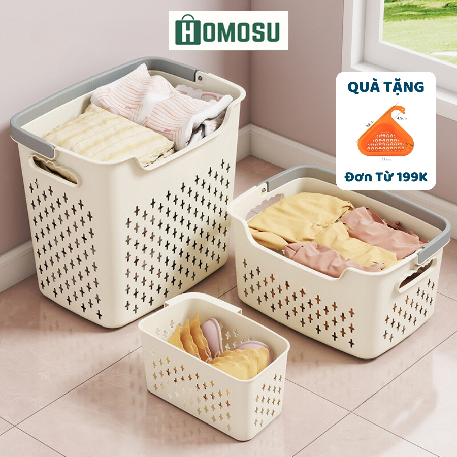 Giỏ Đựng Quần Áo, Giỏ Đựng Đồ Giặt, Sọt Đựng Quần Áo Bẩn Có Quai Xách, 3 Kích Thước Đa Dạng Lựa Chọn Q048