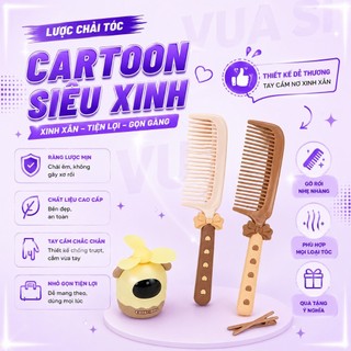 Lược Chải Tóc VUASI Tay Cầm Gắn Nơ Tiểu Thơ Xinh Xắn Dễ Thương Chống Tĩnh Điện