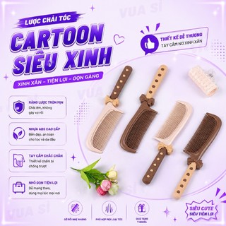 Lược Chải Tóc VUASI Tay Cầm Gắn Nơ Tiểu Thơ Xinh Xắn Dễ Thương Chống Tĩnh Điện