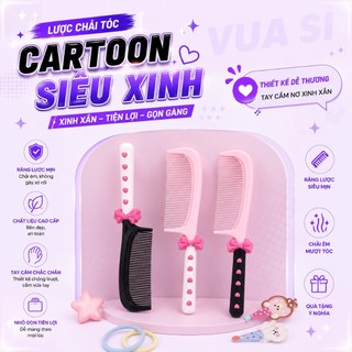 Lược Chải Tóc VUASI Tay Cầm Gắn Nơ Tiểu Thơ Xinh Xắn Dễ Thương Chống Tĩnh Điện