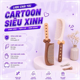 Lược Chải Tóc VUASI Tay Cầm Gắn Nơ Tiểu Thơ Xinh Xắn Dễ Thương Chống Tĩnh Điện
