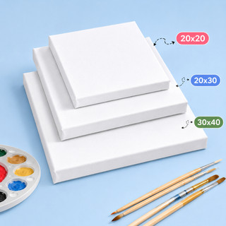Khung vẽ canvas trắng, vải dày căng sẵn nhiều kích thước 20x20, 20x30, 30x40 cm, khung canvas dùng vẽ tranh tiện lợi