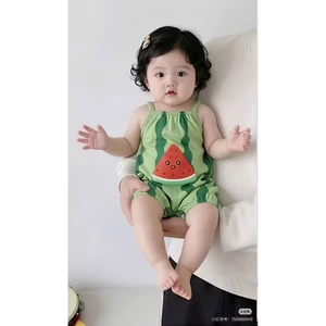 Body 2 Dây Cho Bé Sơ Sinh Mùa Hè – Romper Cotton Mềm Mát Hình Trái Cây & Hello Kitty Siêu Cute