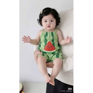 Body 2 Dây Cho Bé Sơ Sinh Mùa Hè – Romper Cotton Mềm Mát Hình Trái Cây & Hello Kitty Siêu Cute