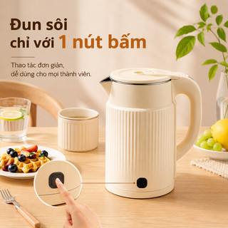 OOKAS Bình đun siêu tốc 2.4L, Thiết Kế Cao Cấp Sôi Nhanh Tiết Kiệm Điện