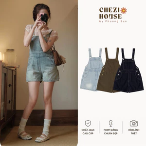 Quần Yếm Jean Nữ CHEZI HOUSE -Vải Jean Qccc Dáng Ngố Đùi 3 Màu Cực Đẹp Trendy #8640-42 Phối đồ Trẻ Trung Năng Động