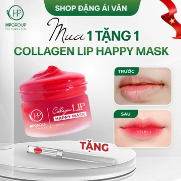 [Tặng cọ] Ủ Môi Collagen Lip Happy Mask 10g Hỗ Trợ Giảm Thâm Mềm Môi, Hồng Môi Son Dưỡng Lựu Đỏ