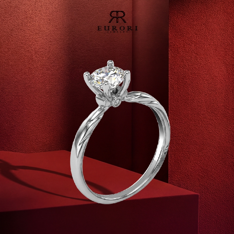 EURORI -Nhẫn bạc nữ Moissanite 6ly cao cấp lấp lánh. nhẫn bạc giành cho nữ kim cương Moissanite cao cấp sáng lấp lánh
