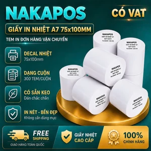 Giấy In Đơn Hàng A7 Tem vận chuyển 75x100 Decal Tự Dán Giấy In Nhiệt In Hóa Đơn 75*100 In Bill Mã Vạch 7.5*10 giấy nhiệt