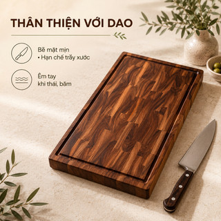 [Sản phẩm mới] Thớt gỗ Teak Keo Acacia, hàng cao cấp xuất khẩu, hạn chế mùn mốc, an toàn sức khỏe